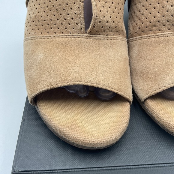 Franco Sarto Fantana Ankle Booties 8.5M Leather Open Toe Strappy Perforated Heel - Picture 6 of 16